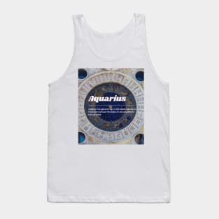 Aquarius Zodiac Roman Numerial Print Tank Top